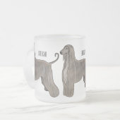 Afbeelding cartoon Afghaanse hond Matglas Koffiemok (Voorkant links)