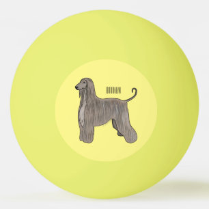 Afbeelding cartoon Afghaanse hond Pingpongballen