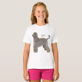 Afbeelding cartoon Afghaanse hond T-shirt (Voorkant volledig)