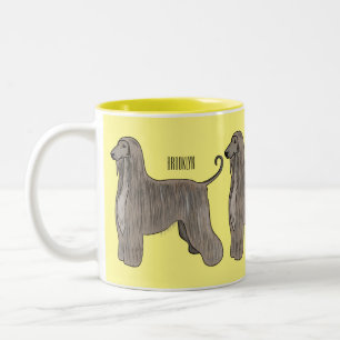Afbeelding cartoon Afghaanse hond Tweekleurige Koffiemok