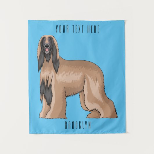 Afbeelding cartoon Afghaanse hond Wandkleed (Voorkant)