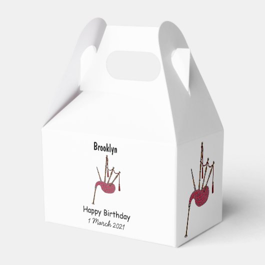 Afbeelding cartoon Bagpipes Bedankdoosjes (Achterkant)