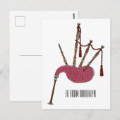 Afbeelding cartoon Bagpipes Briefkaart (Voorkant / Achterkant)