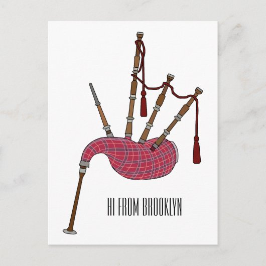 Afbeelding cartoon Bagpipes Briefkaart (Voorkant)