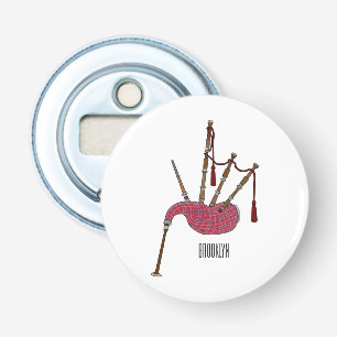 Afbeelding cartoon Bagpipes Button Flesopener