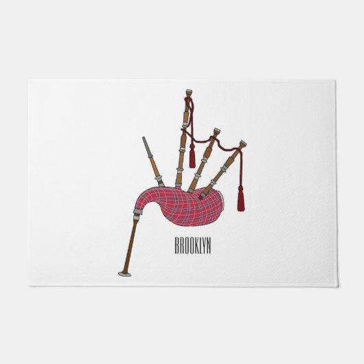 Afbeelding cartoon Bagpipes Deurmat (Voorkant)