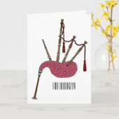 Afbeelding cartoon Bagpipes Kaart (Gele Bloem)