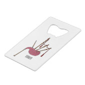 Afbeelding cartoon Bagpipes Kredietkaart Flessenopener (Achterkant Gekanteld)