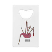 Afbeelding cartoon Bagpipes Kredietkaart Flessenopener (Achterkant)