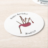 Afbeelding cartoon Bagpipes Ronde Kartonnen Onderzetter (Gebogen)