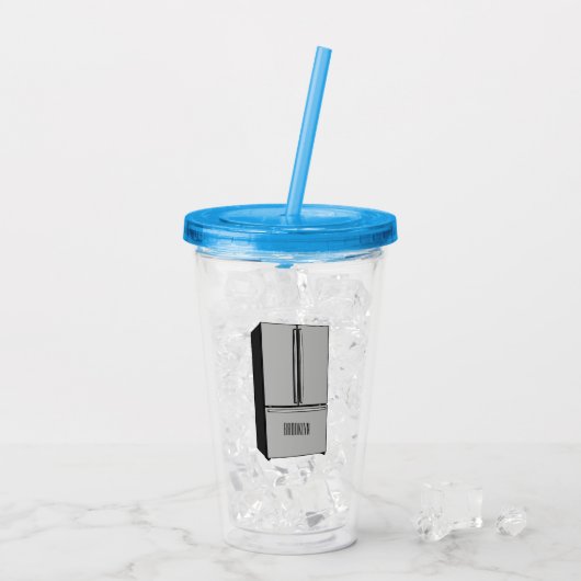 Afbeelding cartoon Franse deurkoelkast Acryl Drinkbeker (Achterkant ijs)
