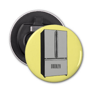 Afbeelding cartoon Franse deurkoelkast Button Flesopener