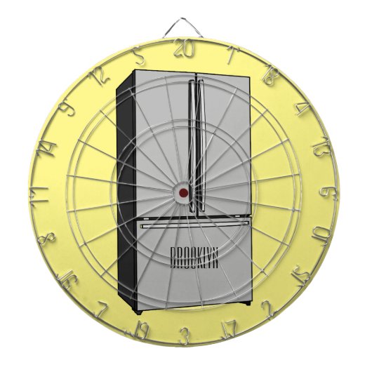 Afbeelding cartoon Franse deurkoelkast Dartbord (Voorkant)