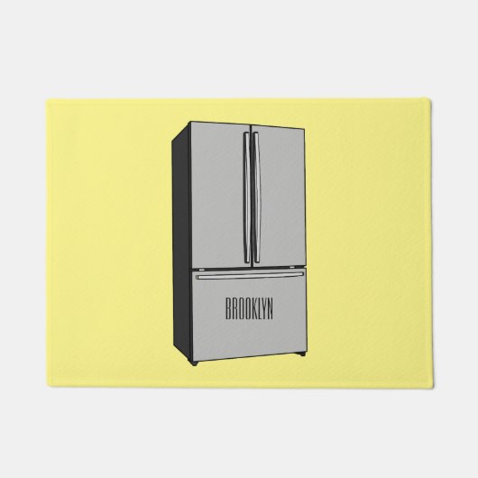 Afbeelding cartoon Franse deurkoelkast Deurmat (Voorkant)