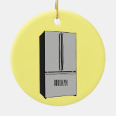 Afbeelding cartoon Franse deurkoelkast Keramisch Ornament (Achterkant)