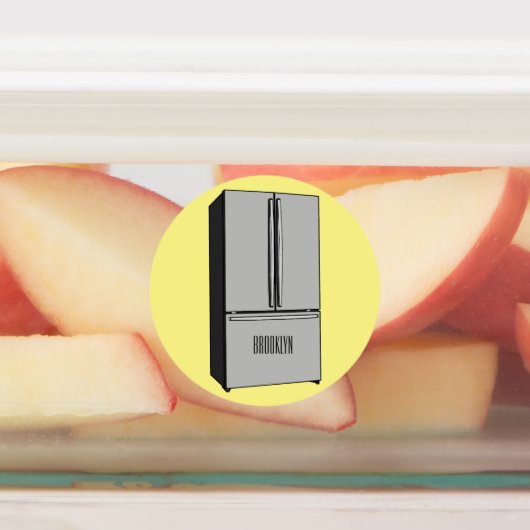 Afbeelding cartoon Franse deurkoelkast Labels (Aangebracht)