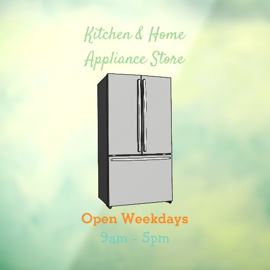 Afbeelding cartoon Franse deurkoelkast Raamsticker (Vel 3)