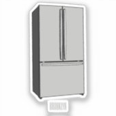 Afbeelding cartoon Franse deurkoelkast Sticker (Voorkant)