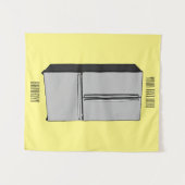 Afbeelding cartoon Franse deurkoelkast Wandkleed (Voorkant (horizontaal))