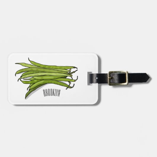 Afbeelding cartoon groene bonen bagagelabel (Voorkant horizontaal)