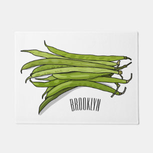 Afbeelding cartoon groene bonen deurmat