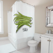Afbeelding cartoon groene bonen douchegordijn (In situ)