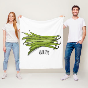 Afbeelding cartoon groene bonen fleece deken