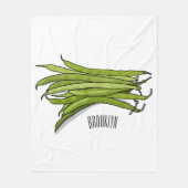 Afbeelding cartoon groene bonen fleece deken (Voorkant)