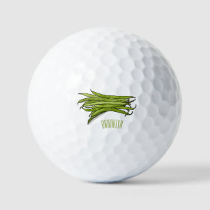Afbeelding cartoon groene bonen golfballen