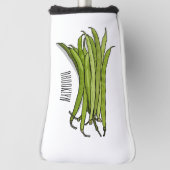 Afbeelding cartoon groene bonen golfheadcover (Draai 90)