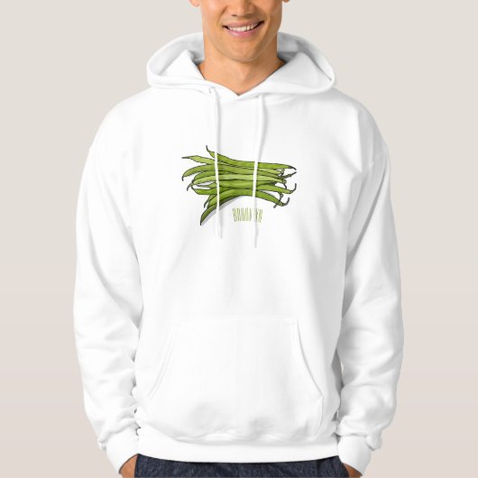 Afbeelding cartoon groene bonen hoodie (Voorkant)
