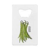 Afbeelding cartoon groene bonen kredietkaart flessenopener (Achterkant)