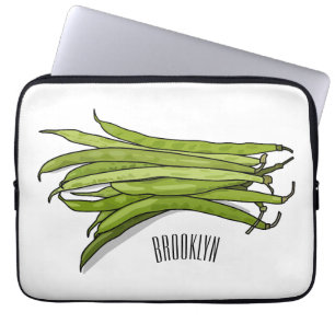 Afbeelding cartoon groene bonen laptop sleeve