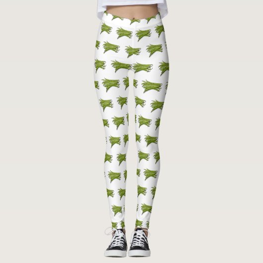 Afbeelding cartoon groene bonen leggings (Voorkant)