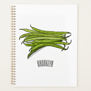 Afbeelding cartoon groene bonen planner