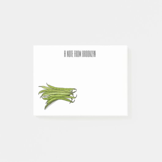 Afbeelding cartoon groene bonen post-it® notes (Voorkant)