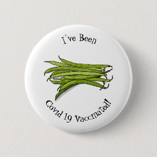 Afbeelding cartoon groene bonen ronde button 5,7 cm