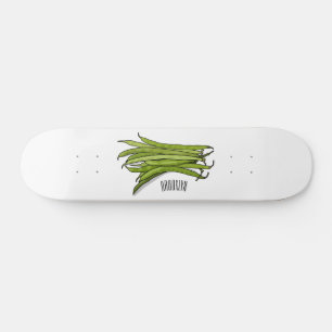 Afbeelding cartoon groene bonen skateboard