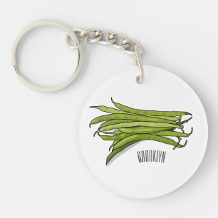 Afbeelding cartoon groene bonen sleutelhanger