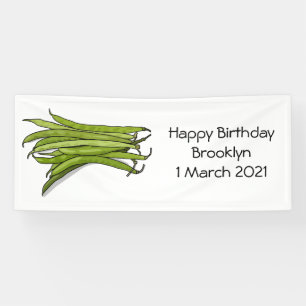 Afbeelding cartoon groene bonen spandoek