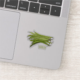 Afbeelding cartoon groene bonen sticker