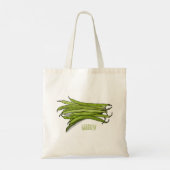 Afbeelding cartoon groene bonen tote bag (Achterkant)
