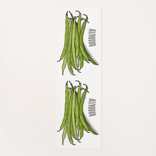Afbeelding cartoon groene bonen yogamat (Voorkant)