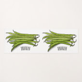 Afbeelding cartoon groene bonen yogamat (Voorkant (horizontaal))
