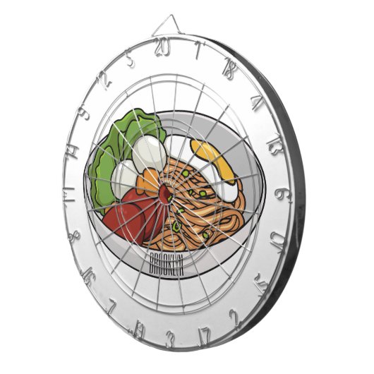 Afbeelding cartoon in onbelaste stand dartbord (Voorkant Rechts)