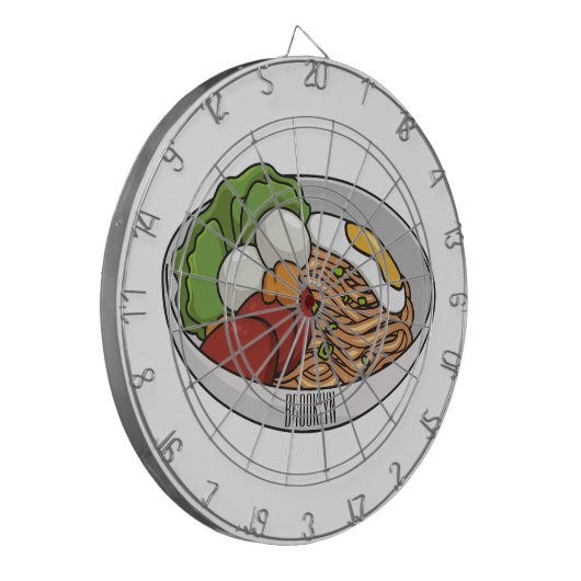 Afbeelding cartoon in onbelaste stand dartbord (Voorkant Links)