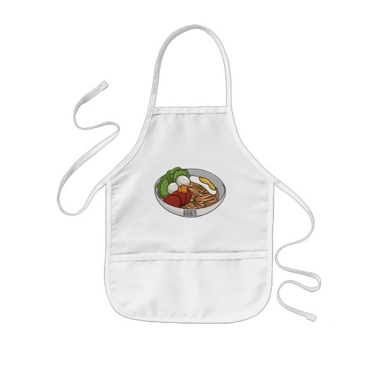 Afbeelding cartoon in onbelaste stand kinder schort (Voorkant)