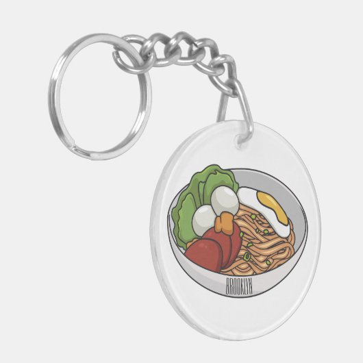 Afbeelding cartoon in onbelaste stand sleutelhanger (Voorkant Links)