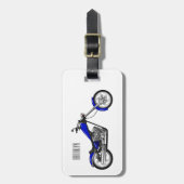 Afbeelding cartoon motorfiets bagagelabel (Voorkant verticaal)
