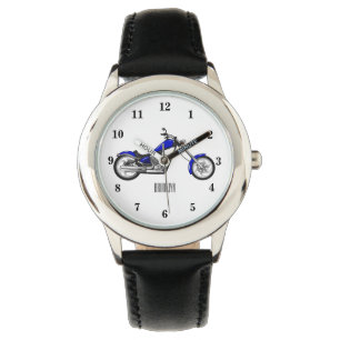 Afbeelding cartoon motorfiets horloge